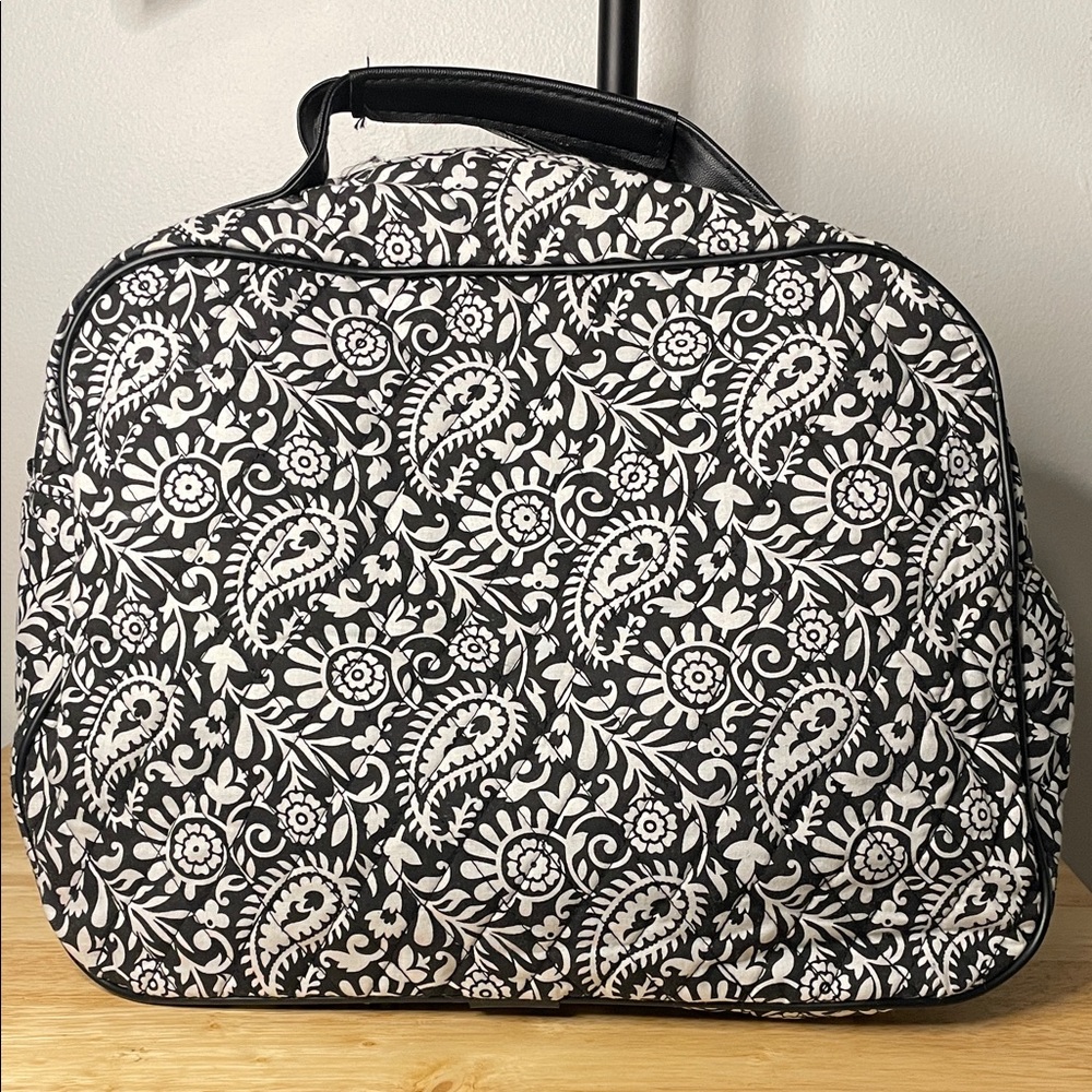Chic Black and White Paisley Travel Bag